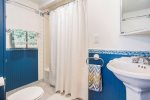 Full bathroom with shower tub combo